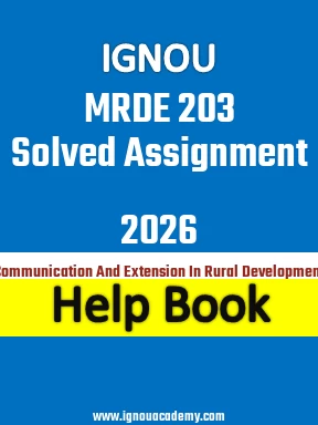 IGNOU MRDE 203 Solved Assignment 2026
